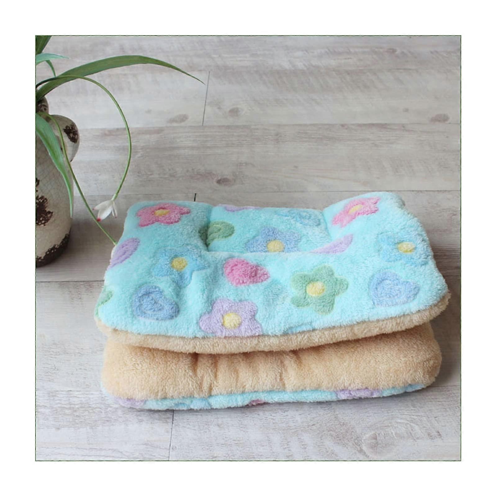 Dog Bed Thickened Pet Bed Soft Fleece Cushion Flower Pattern Size S 32x25cm For Dog And Cat 6 Sizes Available