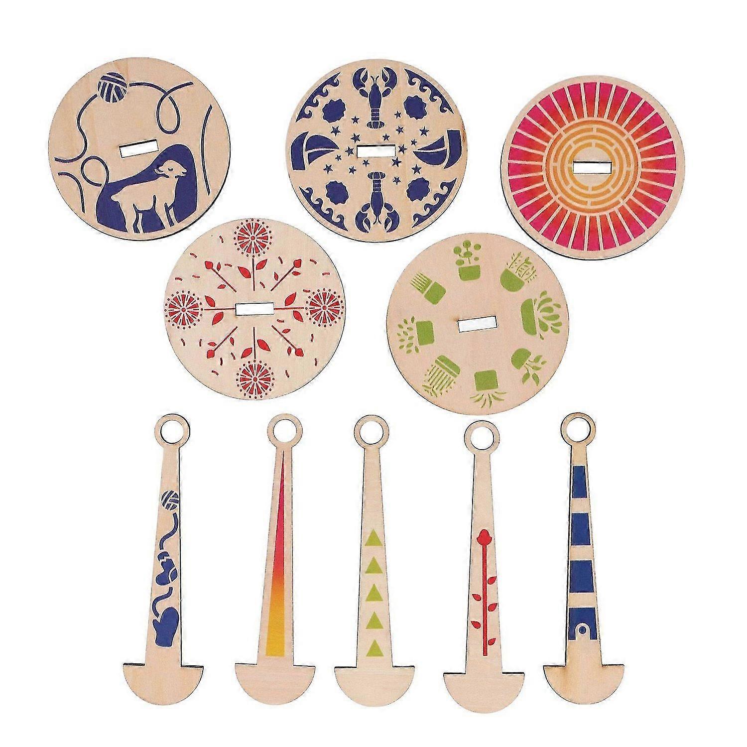 2025 Latest Model 5 Set Wrist Yarn Holder Wooden Portable Yarn Carrier