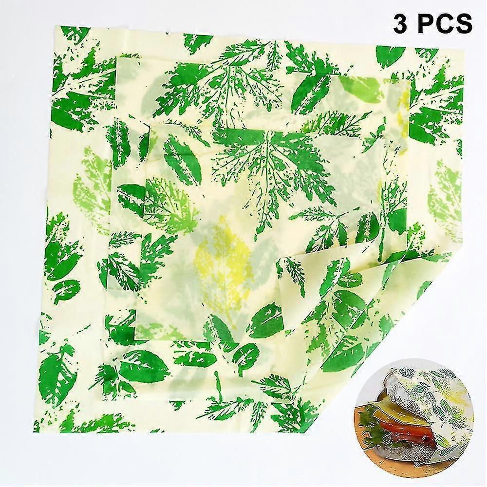 Lot de 3 lingettes réutilisables en cire d'abeille bio