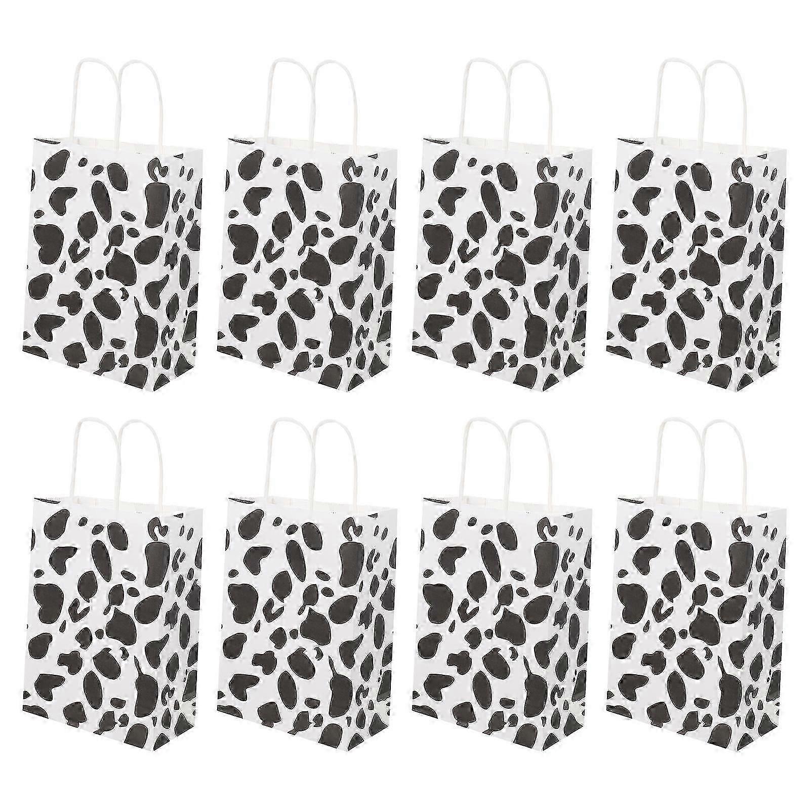 12pcs Cow Print Party Favor Bags, Multipurpose Portable Pouches for Birthday, Holiday & Themed Parties, Ideal for Candy and Small Items