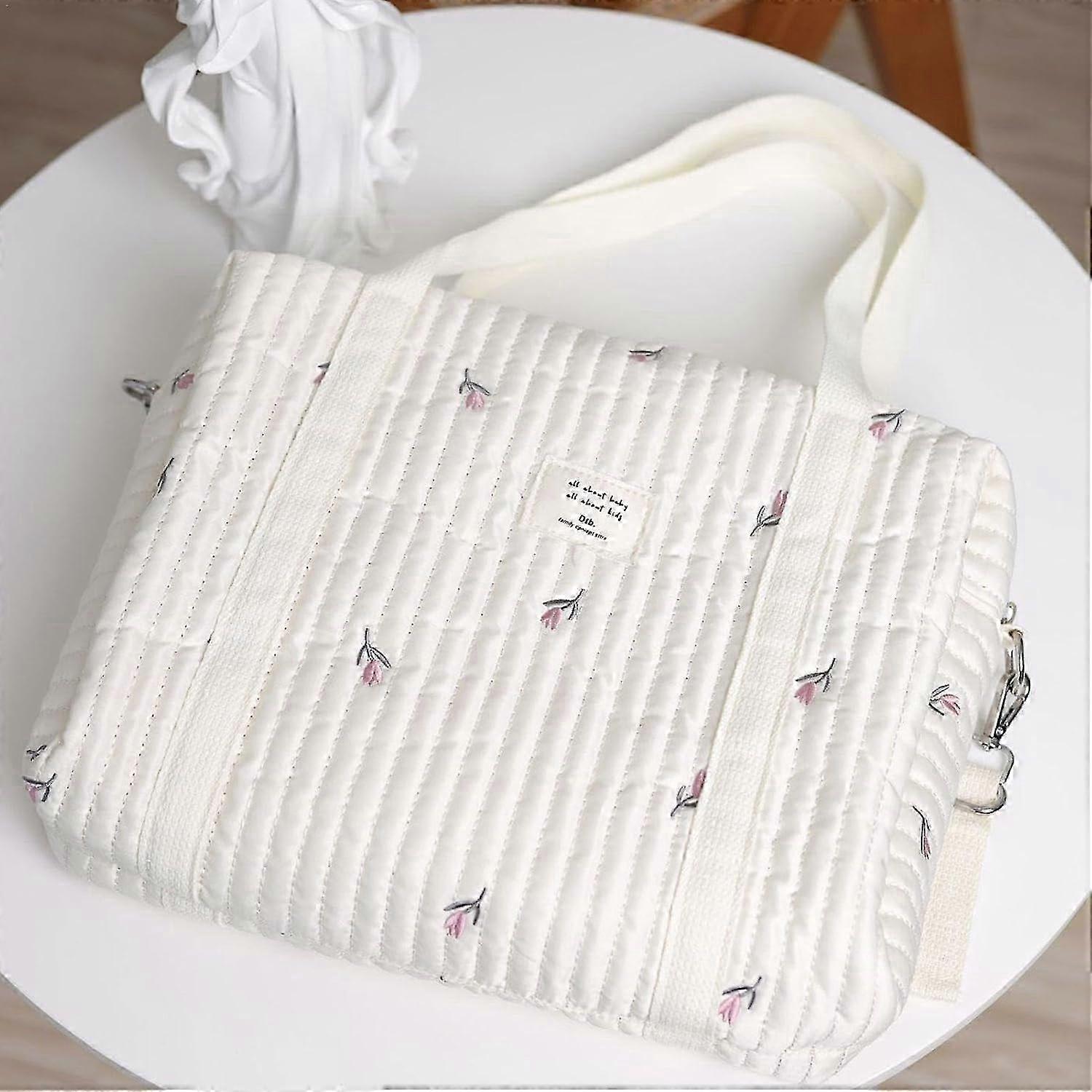 Stylish Multifunction Quilted Cotton Cute Diaper Bag for Nappy Changing Large Size 2025