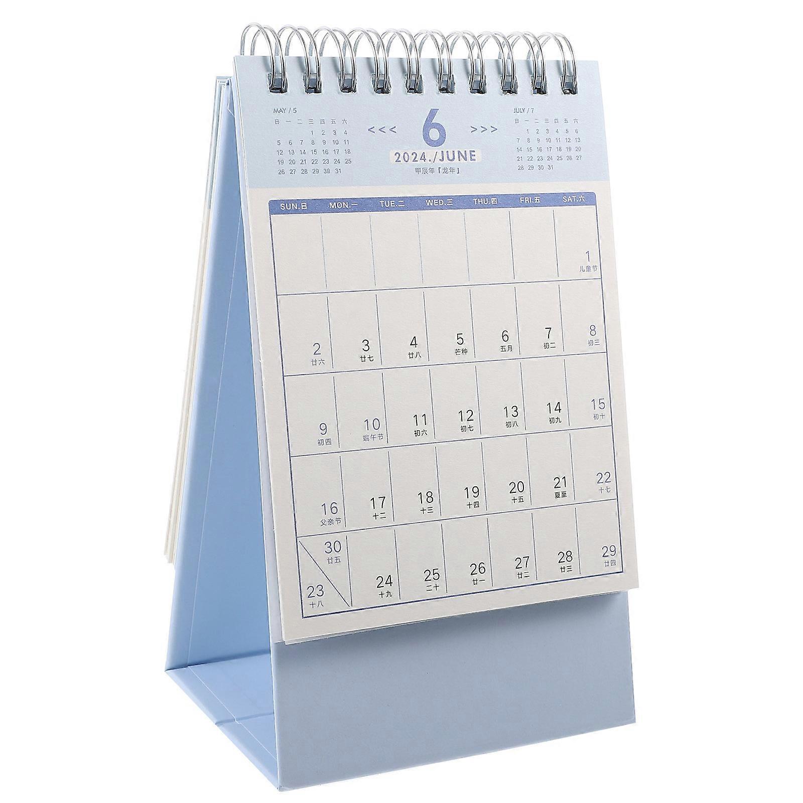 2023 2024 Desk Calendar Blue Paper Table Calendar for Office 2Pcs