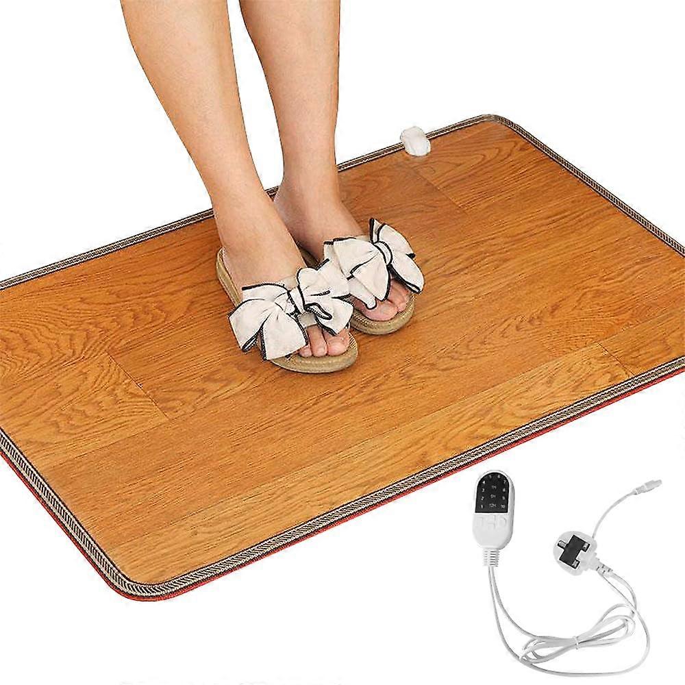 Heated Foot Mat Under Desk 30x50cm UK Plug, Foot Warmer With 10 Temperature Settings For Office And Home