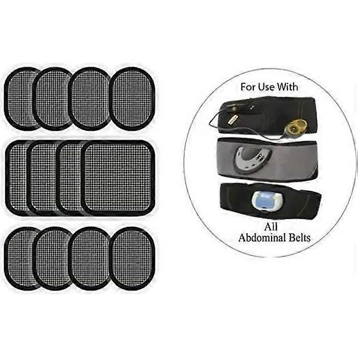 12Pcs Belt Electrode Pads, Compatible with Abs Series, Replacement Electrode Pads for Slendertone Abdominal Muscle Building Belts
