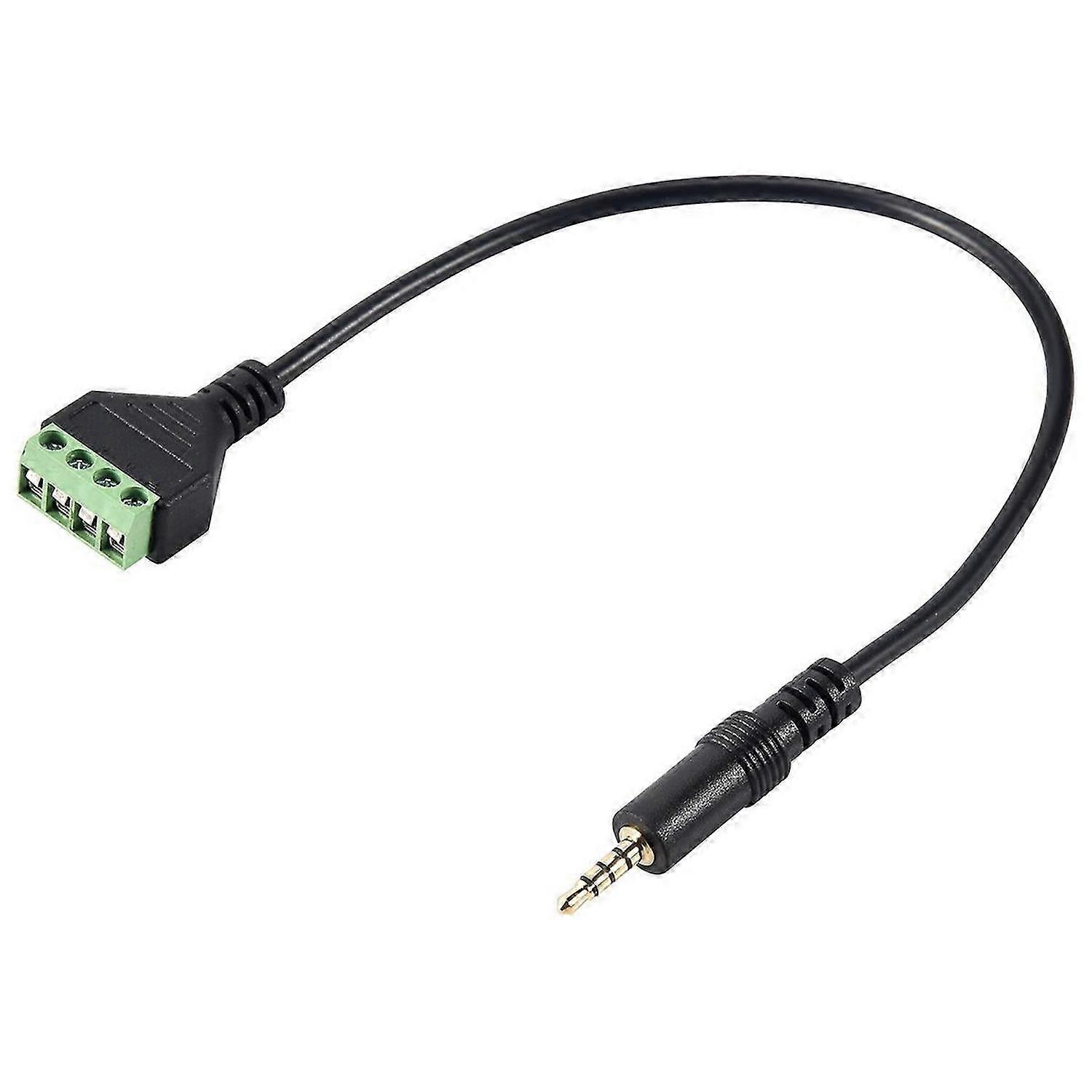 3.5mm Screw Terminal Adapter Speaker Cable 4-Core Stereo TRRS