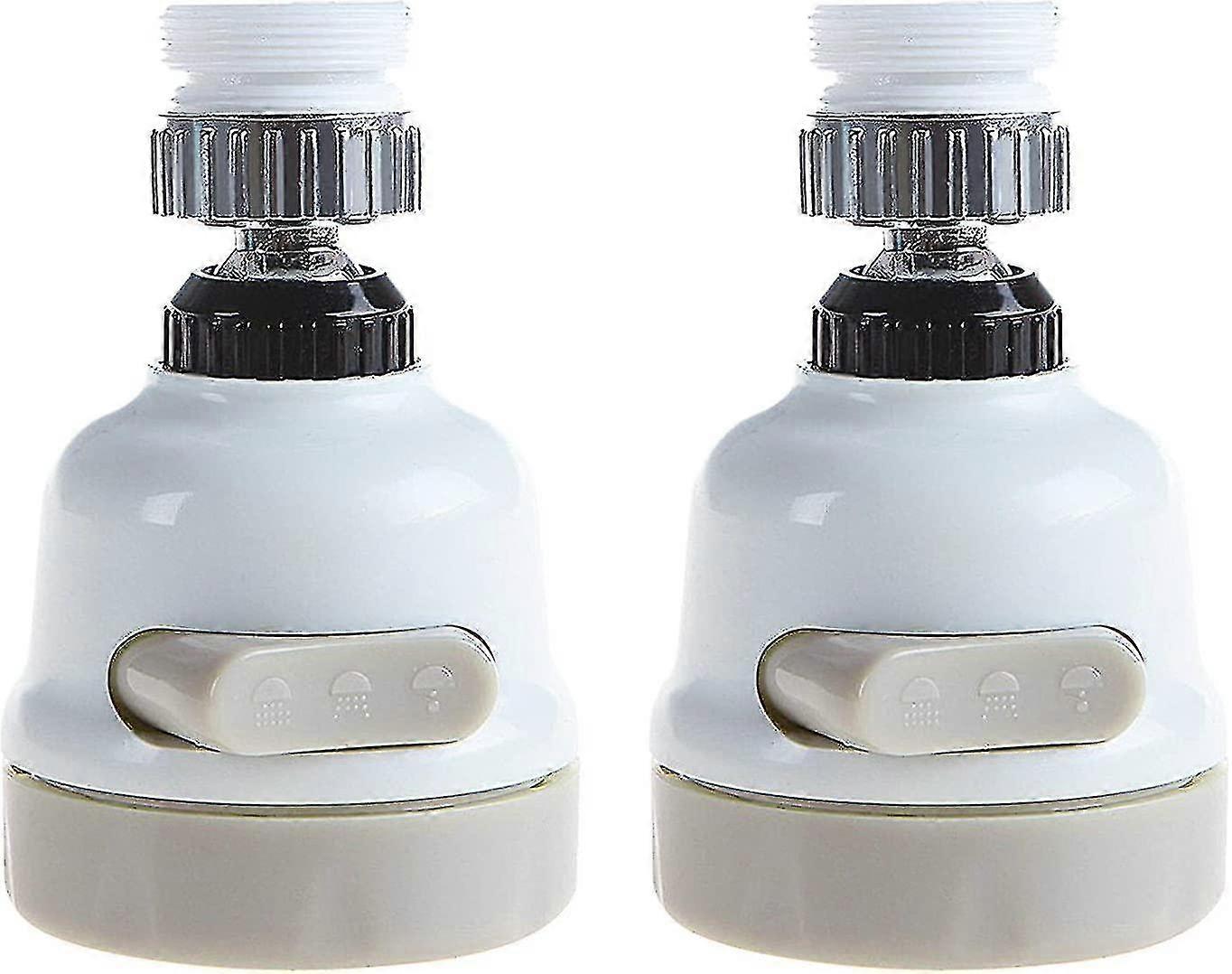 2pcs Adjustable Mobile Faucet Head, 360° Rotation 3 Spray Modes Water Saving Splash Resistant M22/M24 Thread