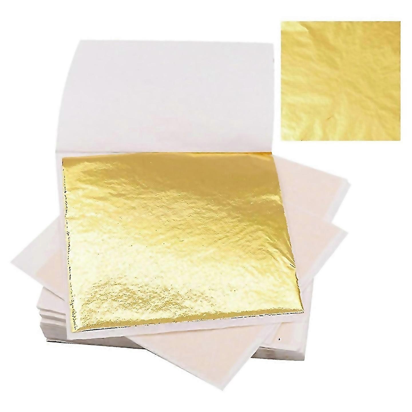 For 200 Pcs Sheets Foil For Art Gilding Flakes Multipurpose Gold Gold