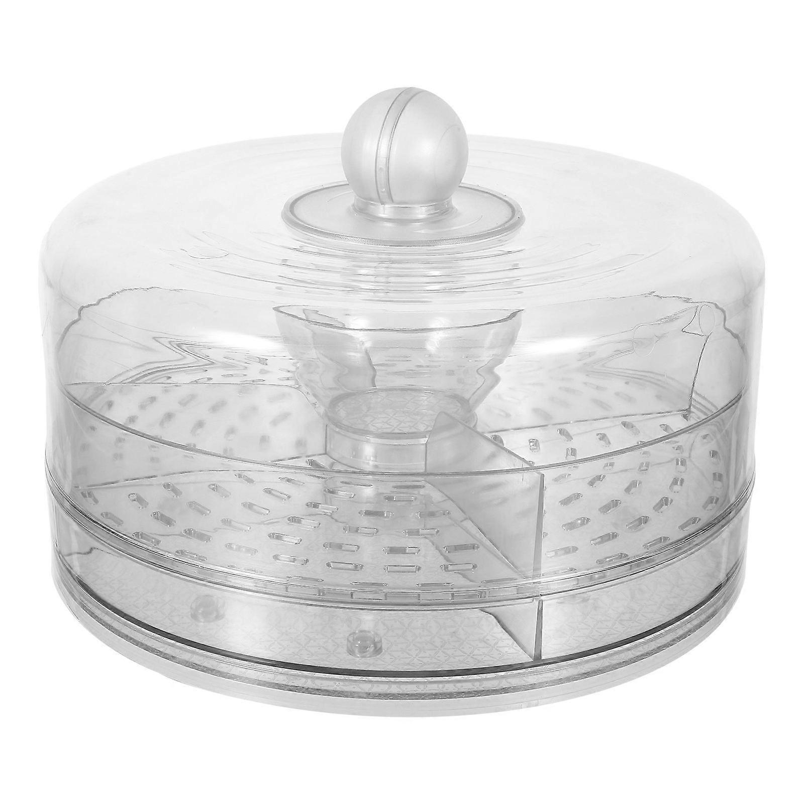 Ice Chilled Fruit Platter Rotating Food Tray for Home Use with Compartments