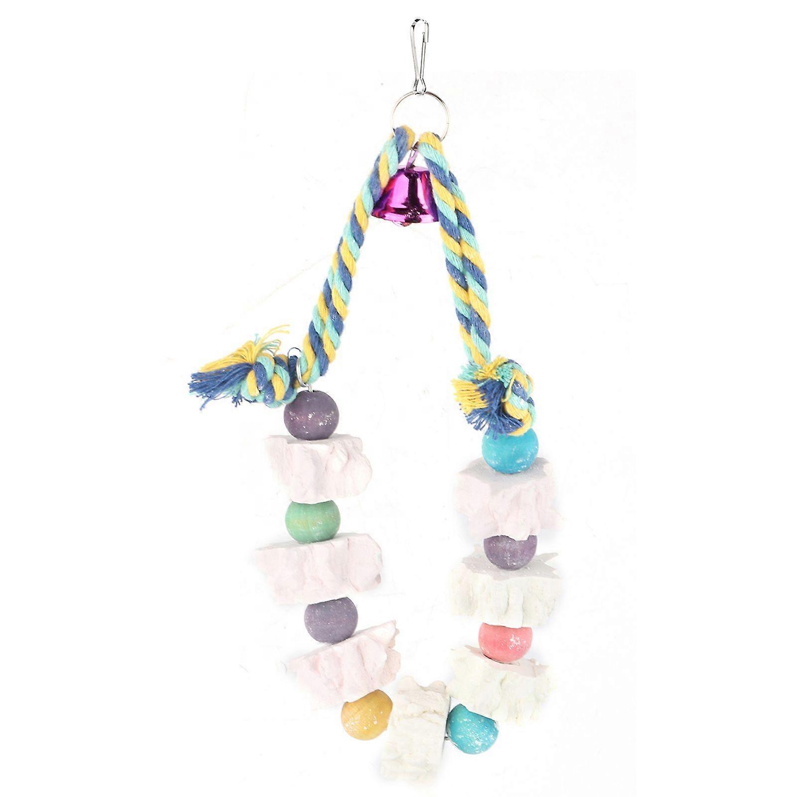 Colorful Bird Block Toys Parrot Break Grinding Stones Cages Bite Chew Training Toys