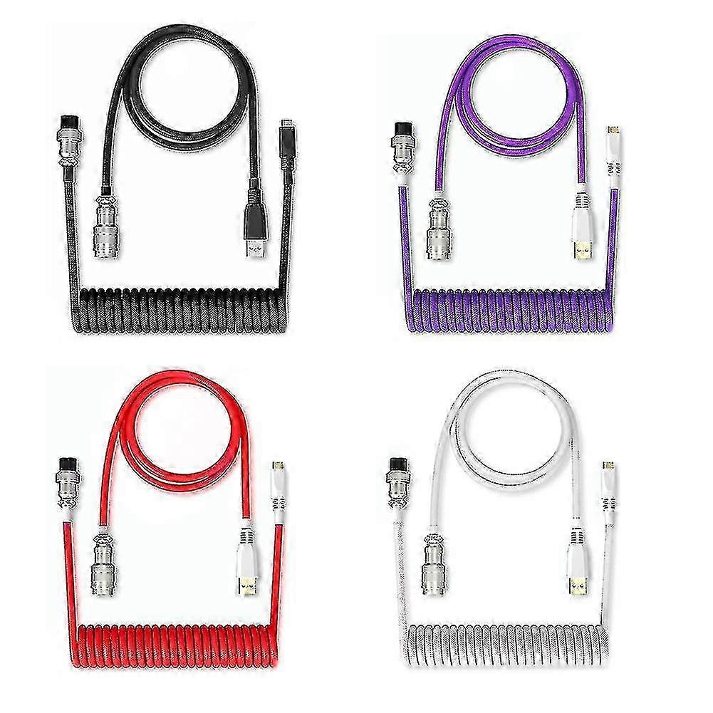 Coiling Mechanical Keyboard Aviation Connector Type-c Usb Keyboard Type C Usb Cable Mechanical Keyboard