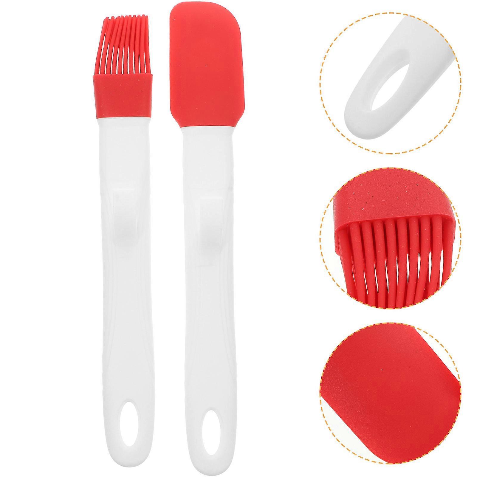 Red Silicone Spatula and Basting Brush Set for Baking 1Set Kitchen Tool
