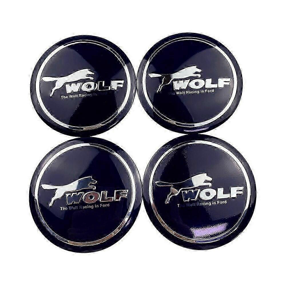 4st bil styling wolf logotyp hjul center navlock lock klistermärke för ford focus MK1 MK2 MK3 Focus ST RS hjul bil klistermärken emblem