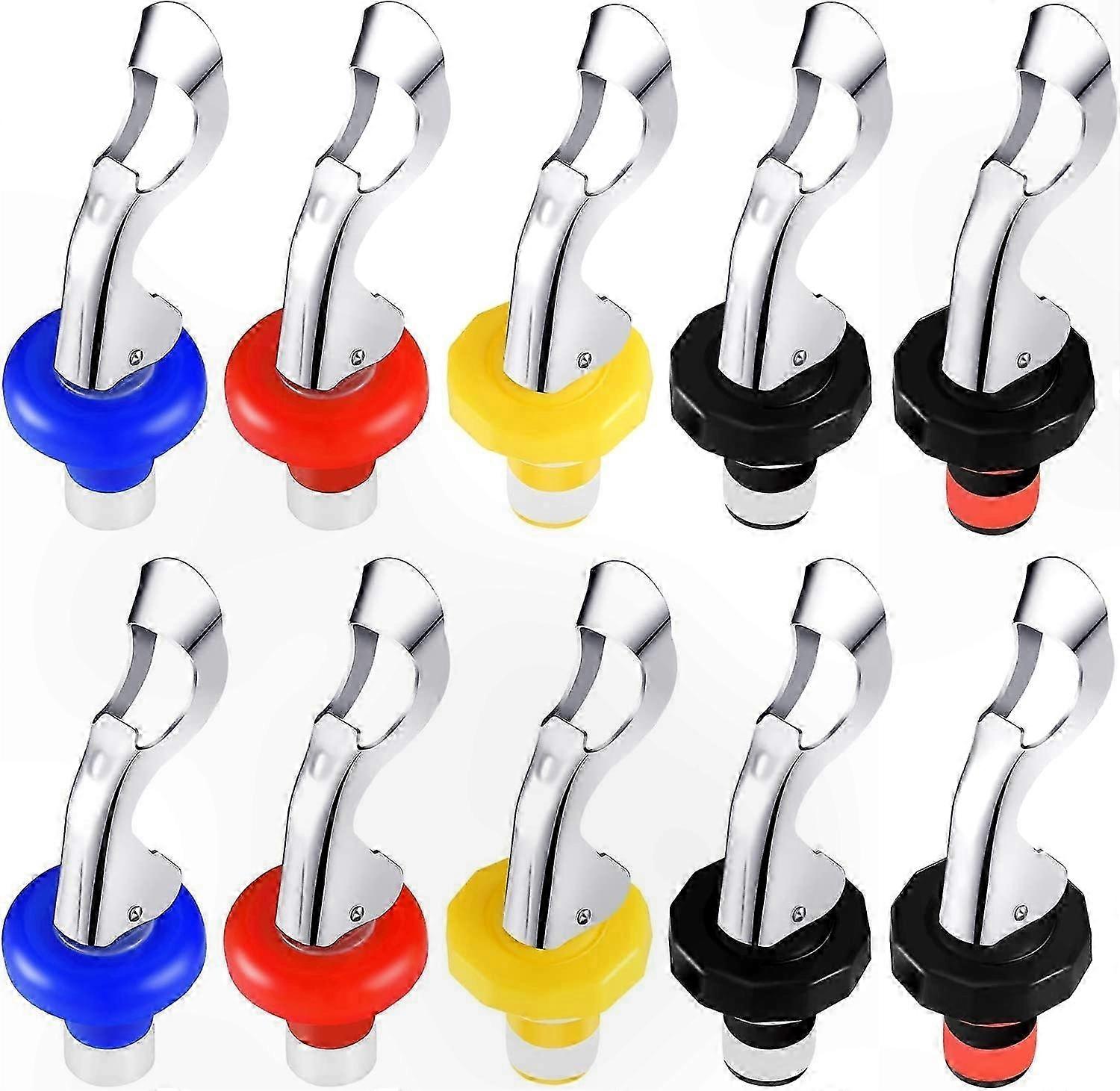 10-Pack Reusable Silicone Stoppers for Wine and Beverage Bottles, Leakproof Design