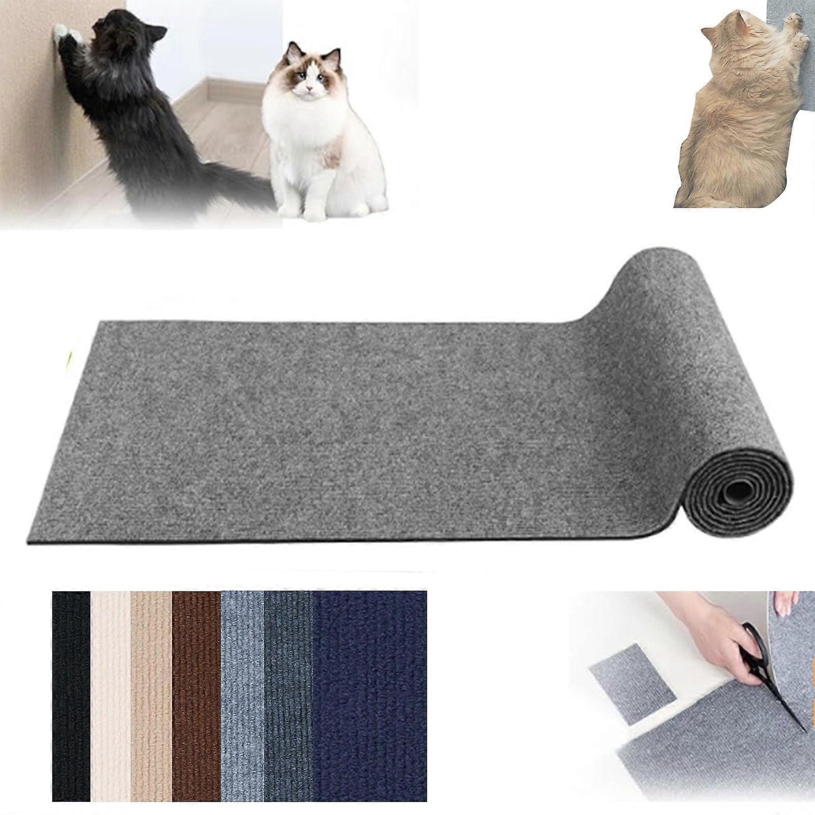 Cat Scratching Mats SelfAdhesive Deterrent Scratch Protector Trimmable DIY Climbing Gray 11.8x39.4in