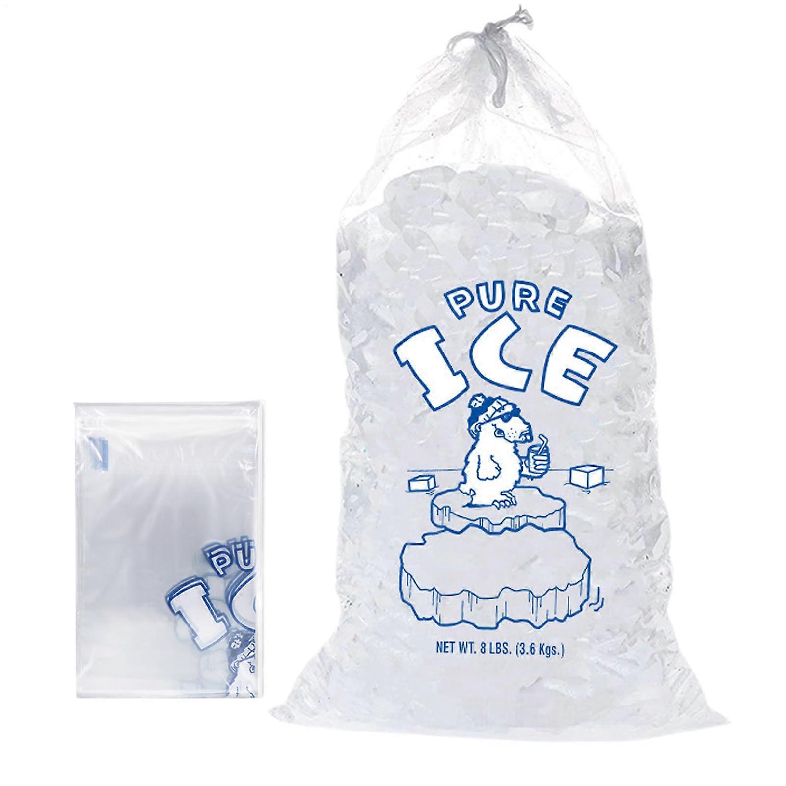 Small Ice Bags - Heavy-Duty Ice Storage Bags with Drawstring, Portable Freezer Organizer Pouch for Weddings, Parties, and Events, 8 Pounds