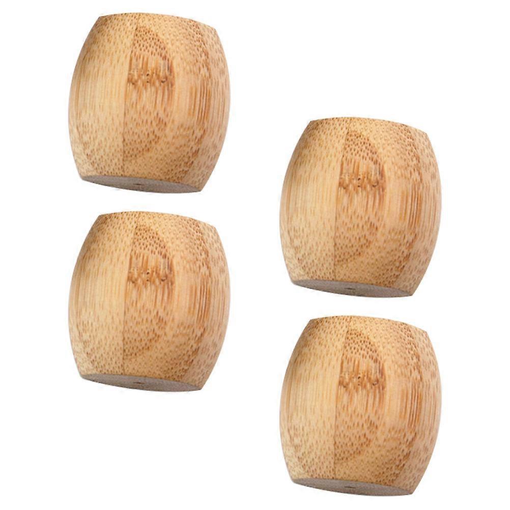 Bamboo Toothbrush Storage Rack Stable Support Tabletop Use Round 4x4x4cm 4Pcs