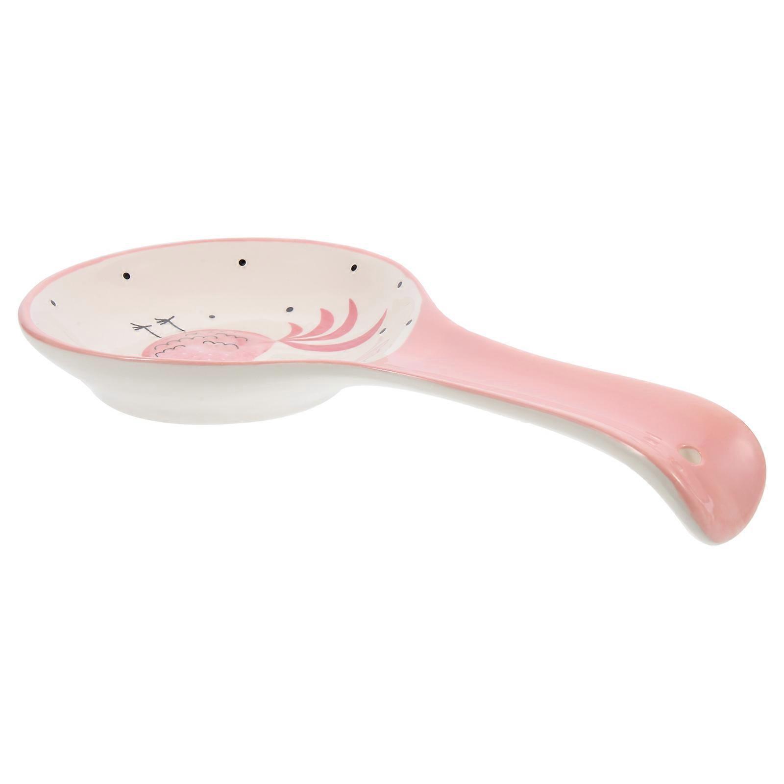 Ceramic Spoon Rest 3Pcs Decorative Holder Simple Design Multi Color Kitchen Supplies for Dining Table