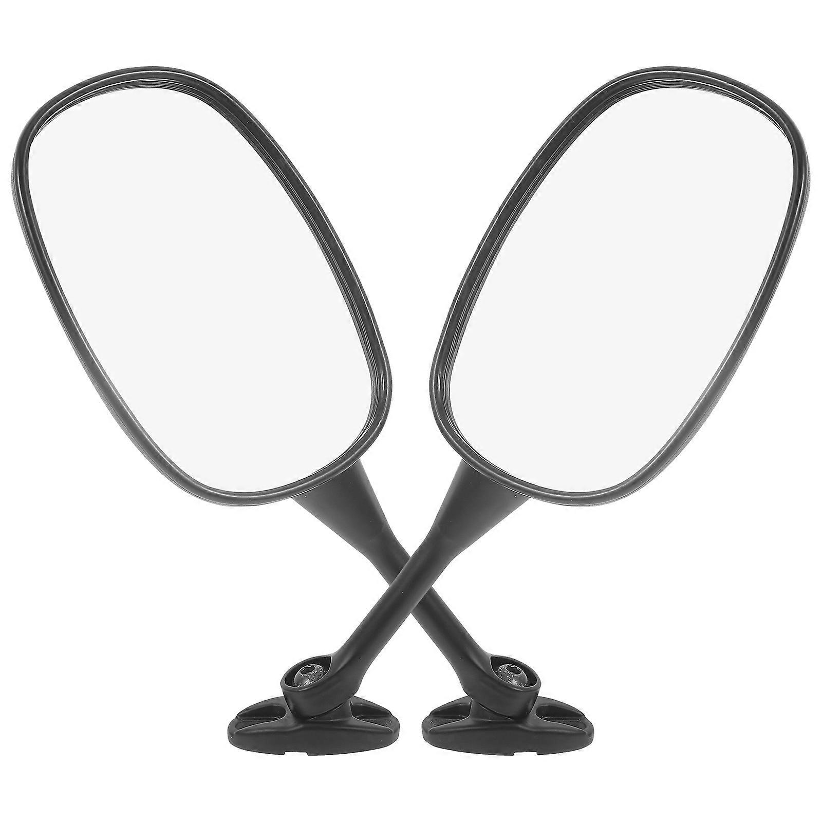 Motorcycle Accessory Handlebar Mount Mirror Rotatable Design Black 1Set