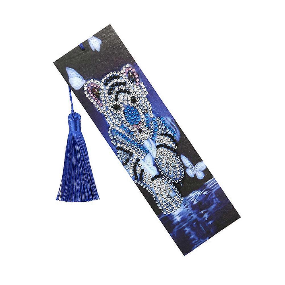 Beads Painting Bookmark Tiger Pattern DIY for with Tassel
