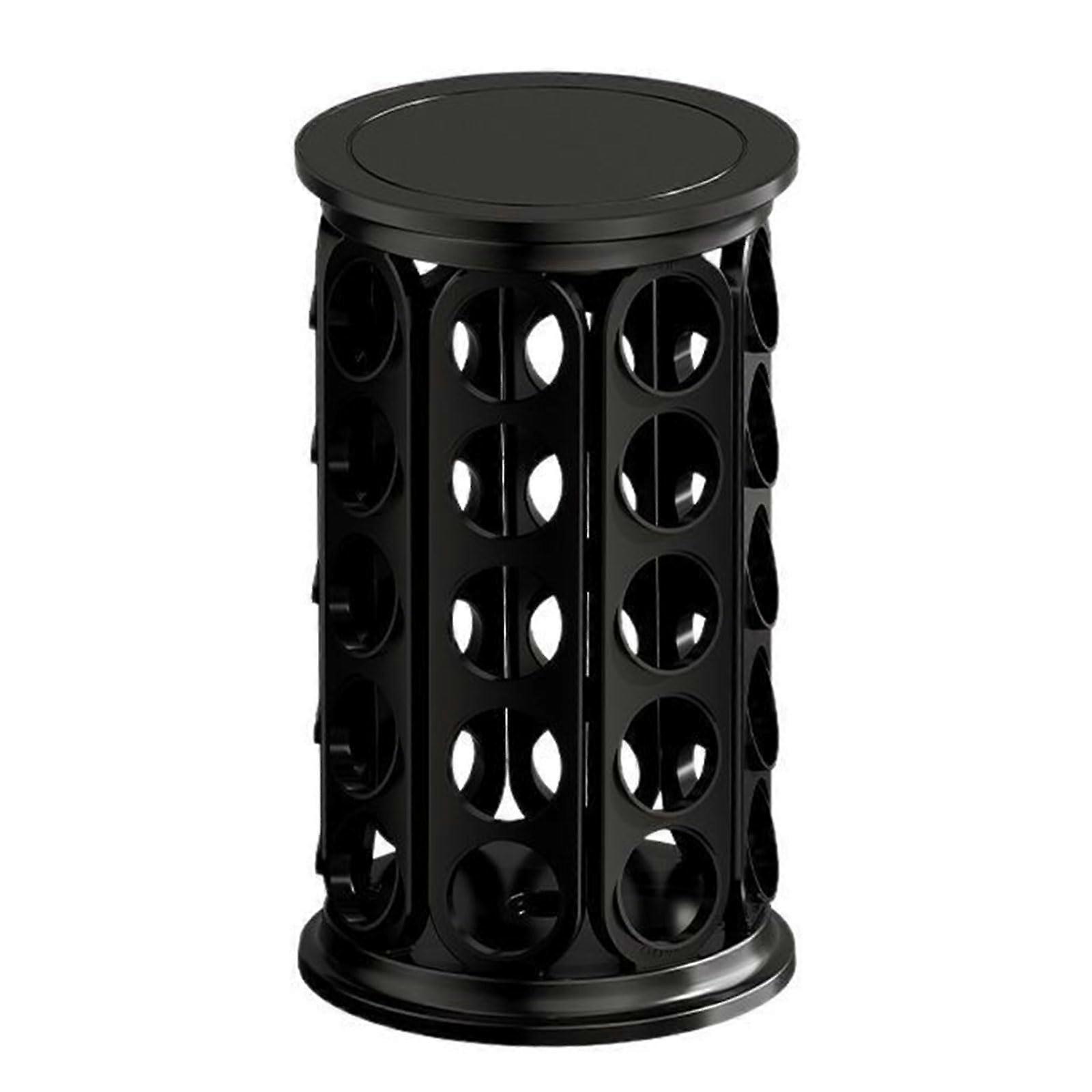 40 Pods Rotating Storage Rack 360 Degree Rotation ABS Kitchen Countertop Organiser Coffee Dispenser Stand Black