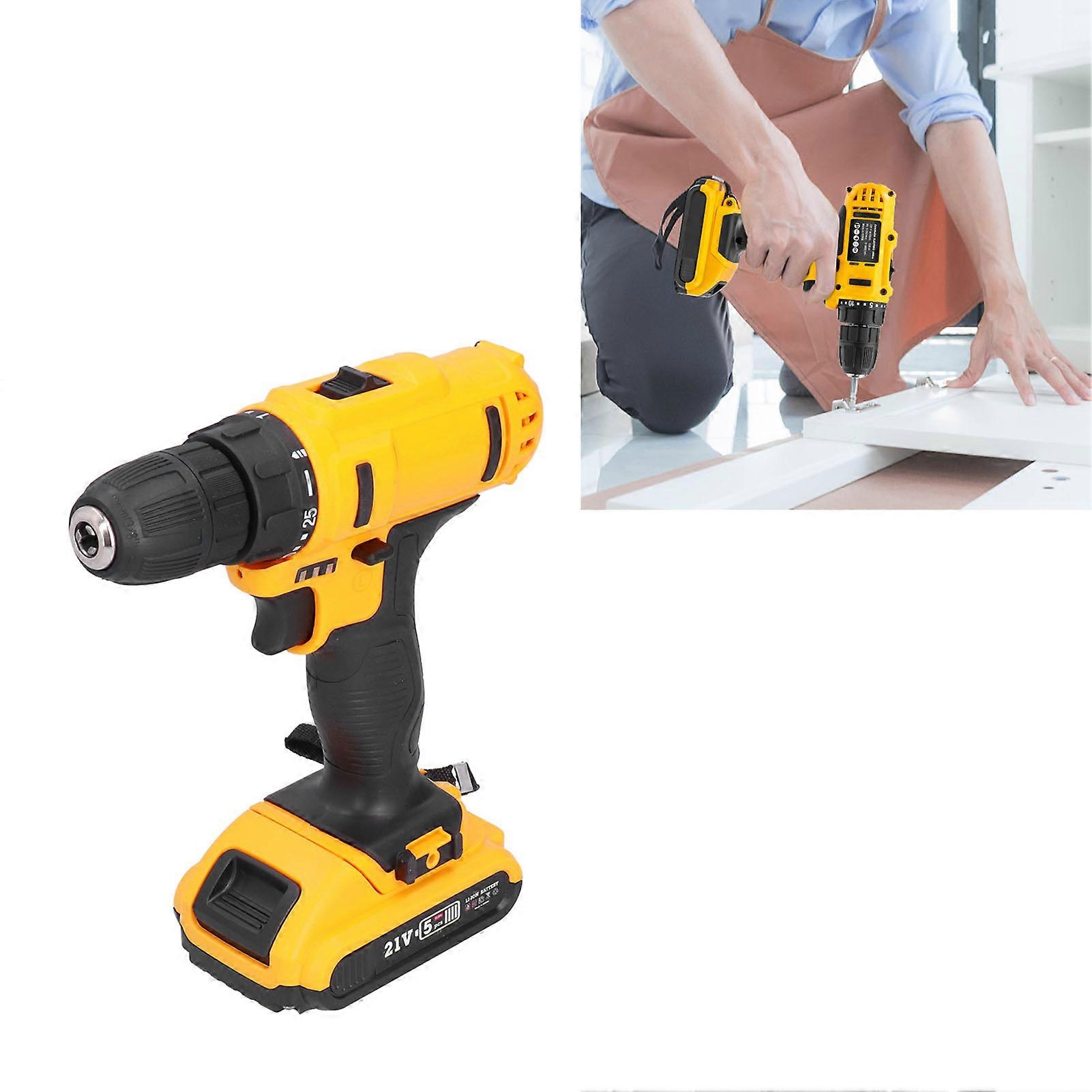 21V Lithium Cordless Drill Driver 1300mAh Multi-Function Screwdriver