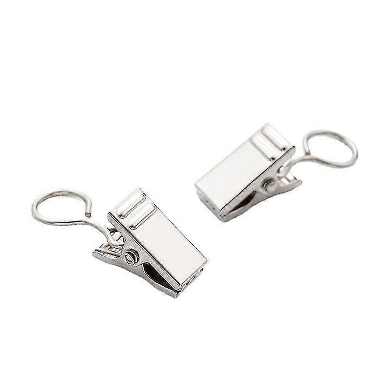 Set 25 Carlige Perdea, Inox, Argintiu