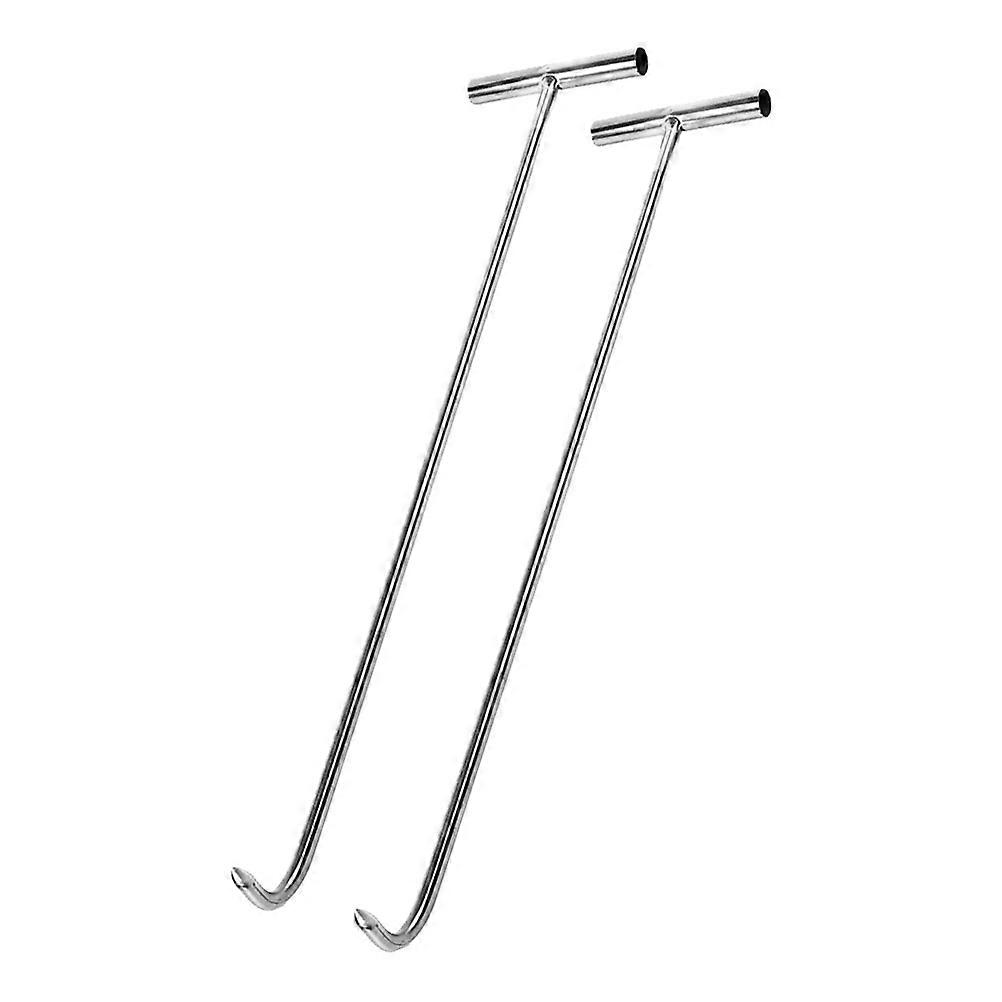 Lifting Hook Stainless Steel Door Lifting Hook T Shape Goods Pulling Construction Sites 2Pcs