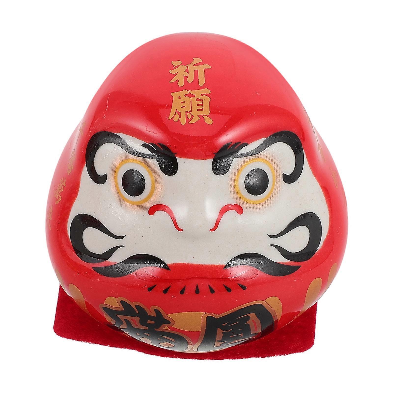 3Pcs Red Ceramic Figurines for Decoration Small