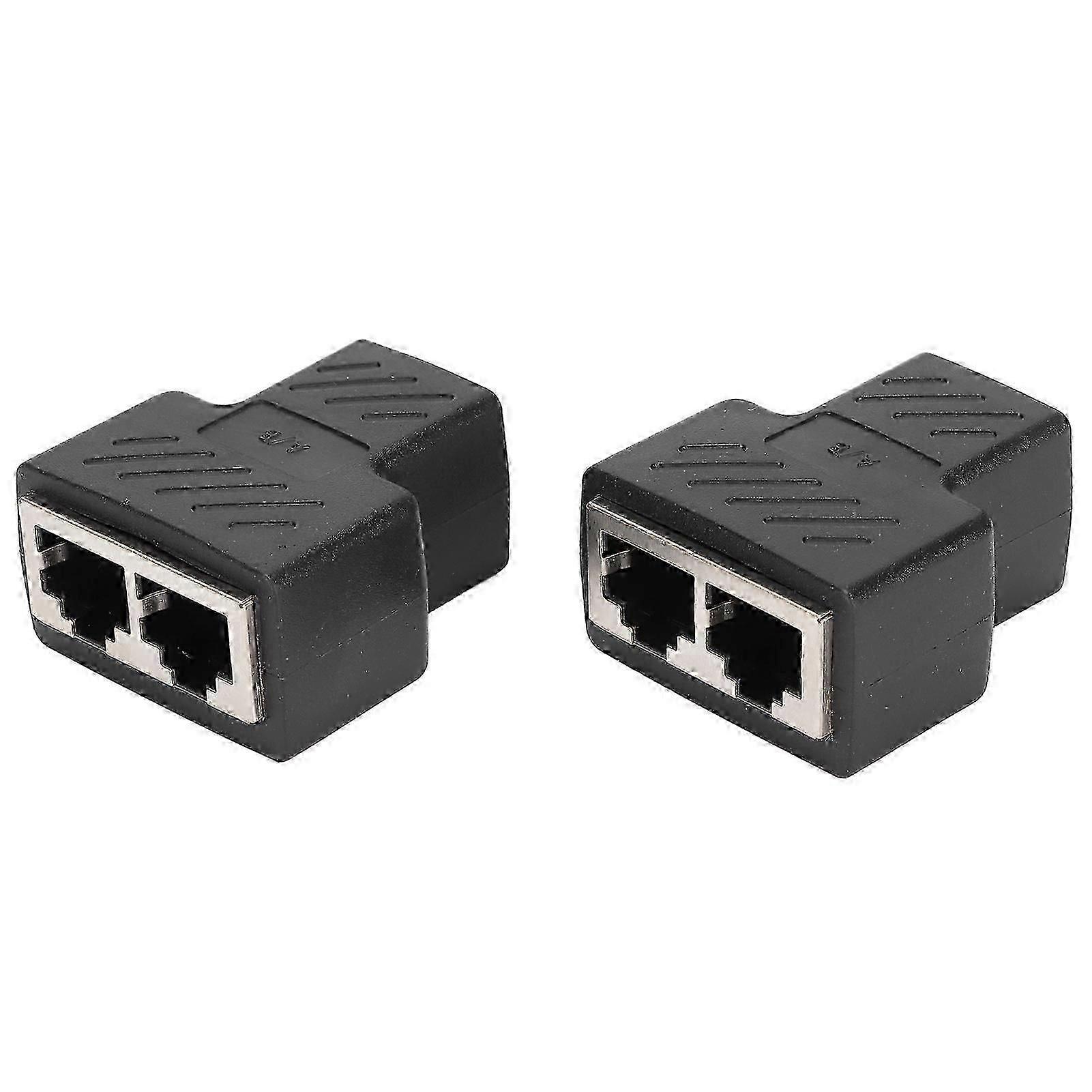 2pcs RJ45 Ethernet Splitter 1 to 2 Way Ethernet Switches for Router TV Box