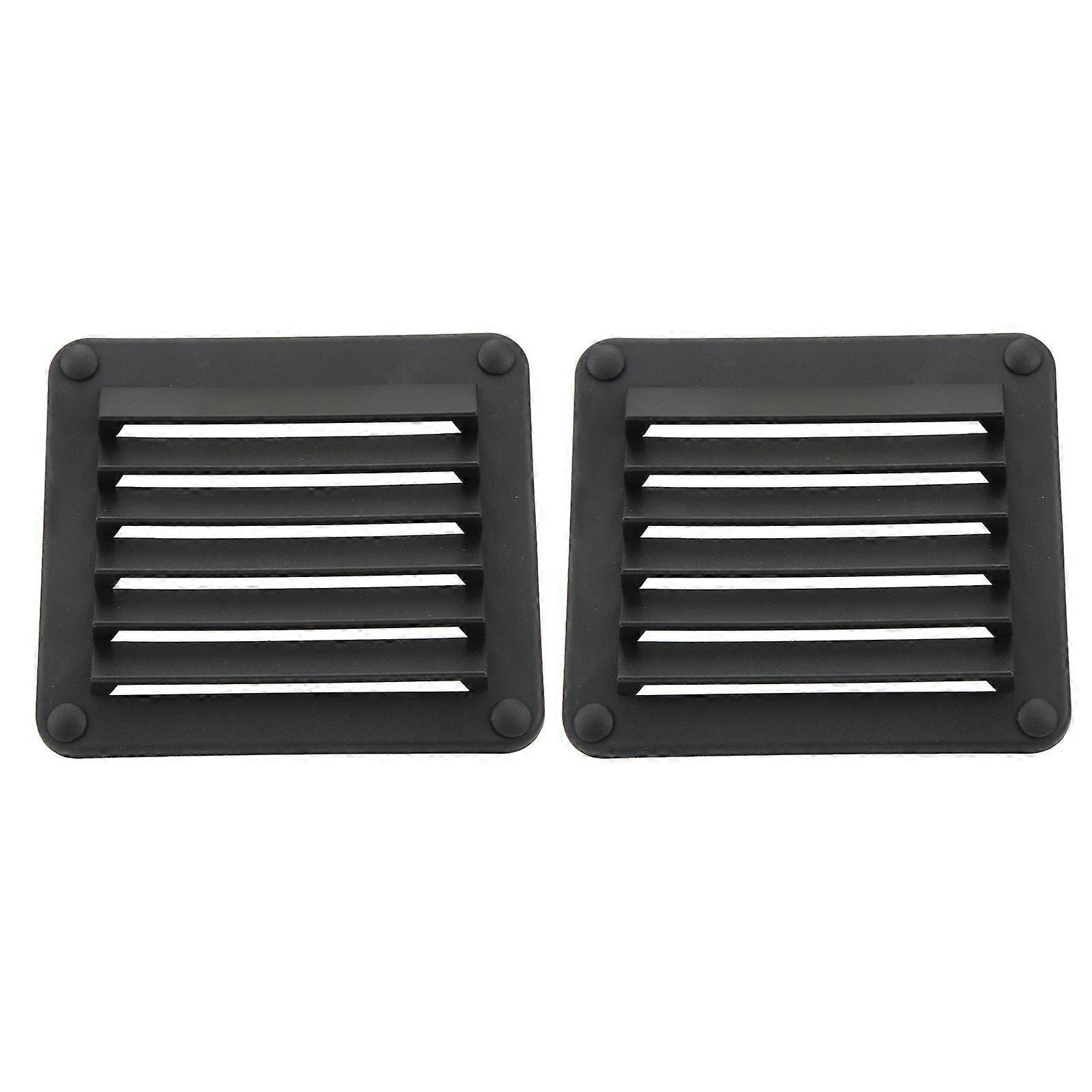 2pcs Air Vent Ventilation Opening Side Exhaust Port Rectangular Ventilation Opening Black