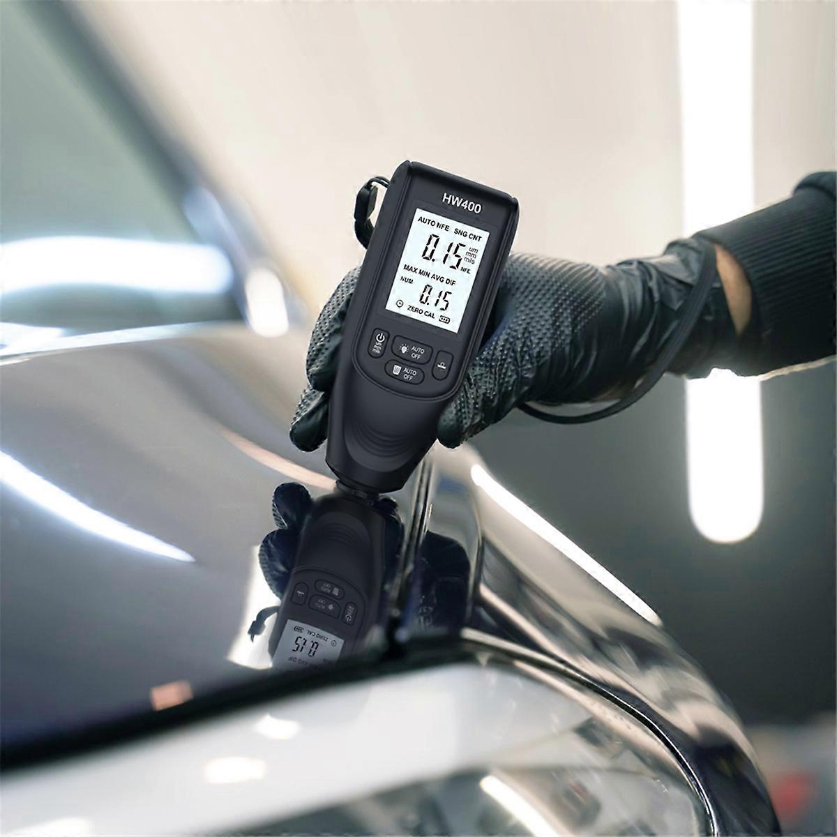 Automatic HW400 Car Paint Thickness Gauge 0-2000UM Black