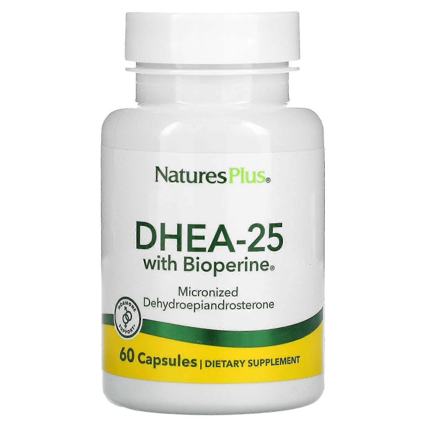 NaturesPlus, DHEA-25 with Bioperine, 60 Capsules