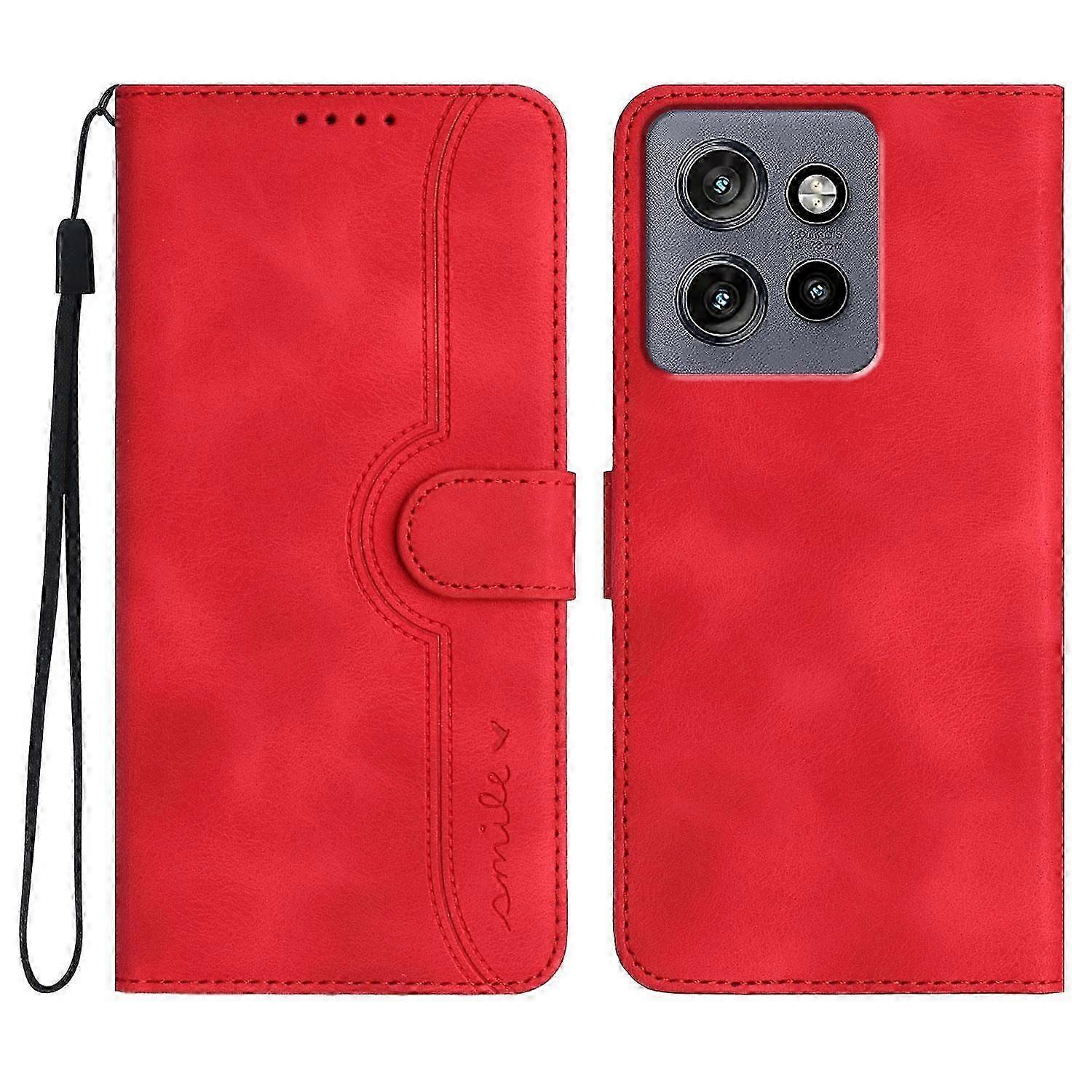 Étui de téléphone en cuir à motif cœur