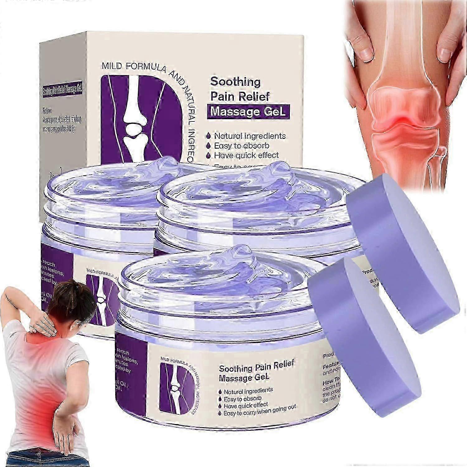 3/1/2 יחידות ג'ל סגול לכאבי מפרקים, הקלה מרגיעה לאי נוחות בשרירים ובמפרקים, פורמולת ג'ל לשימוש חיצוני