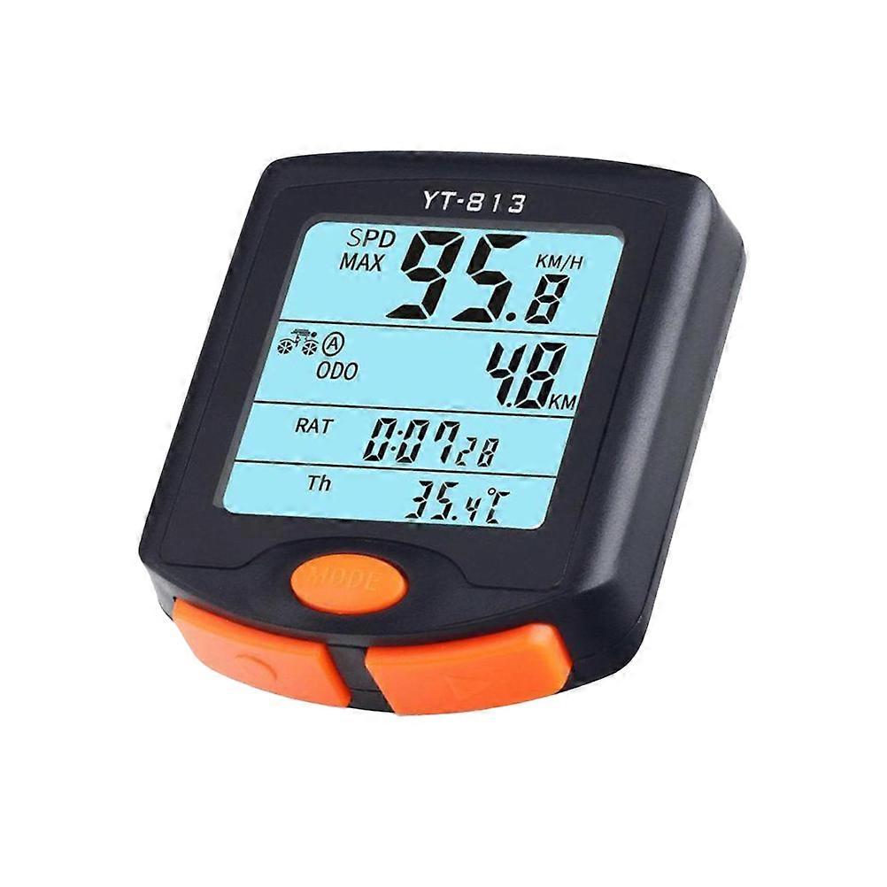 Bike Speedometer Wired Waterproof for Mileage Tracking 2Pcs Black