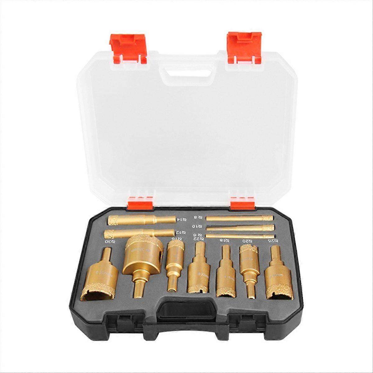 12pc Brazing Hole Opener Marble Multi-Purpose Drilling Bit Vitrified Brick Ceramic Stone Reaming Bit