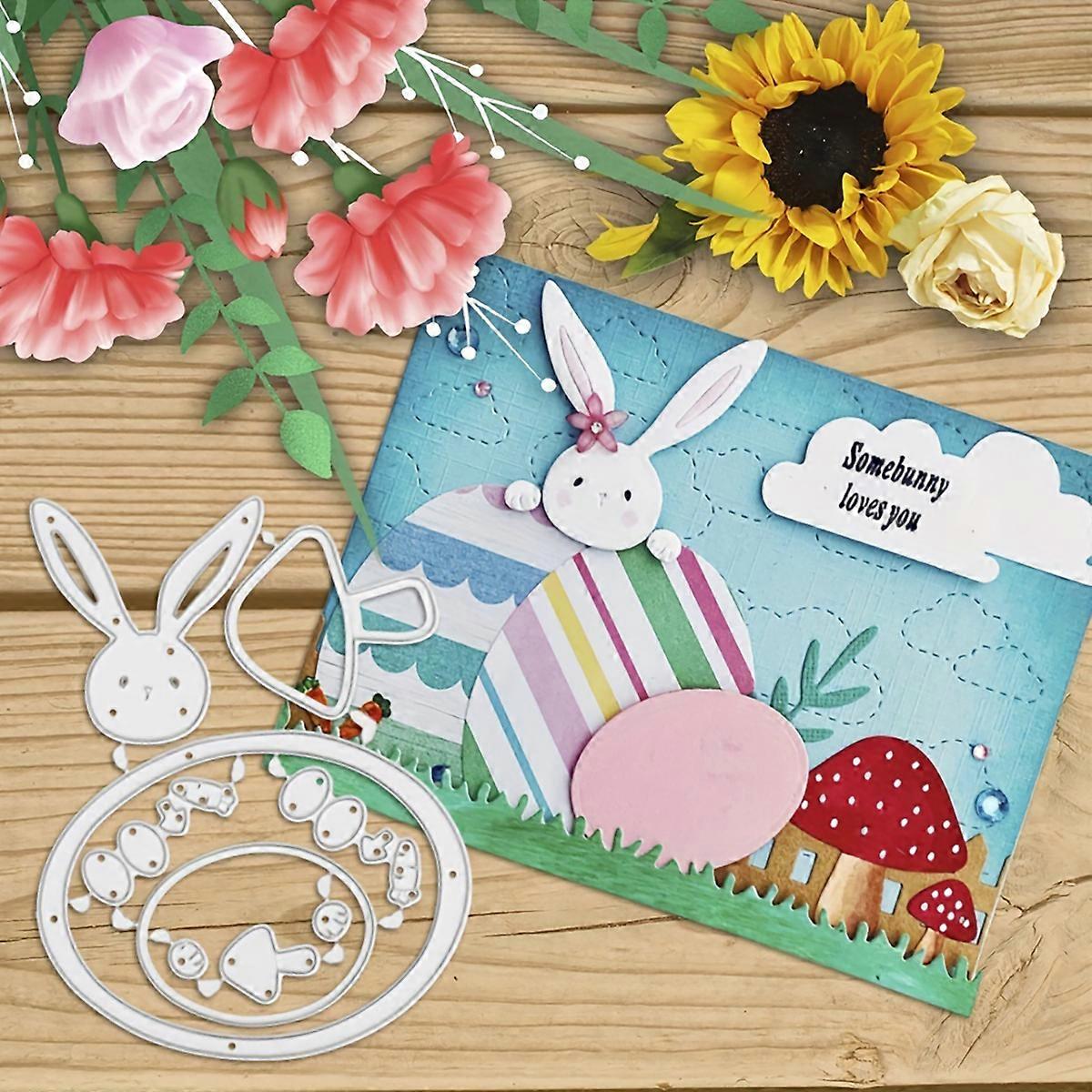 1PC Rabbit and Mushrooms Metal Cutting Dies Die-cut Crafts Stencil Tool for DlY Handmade Scrapbook Cards