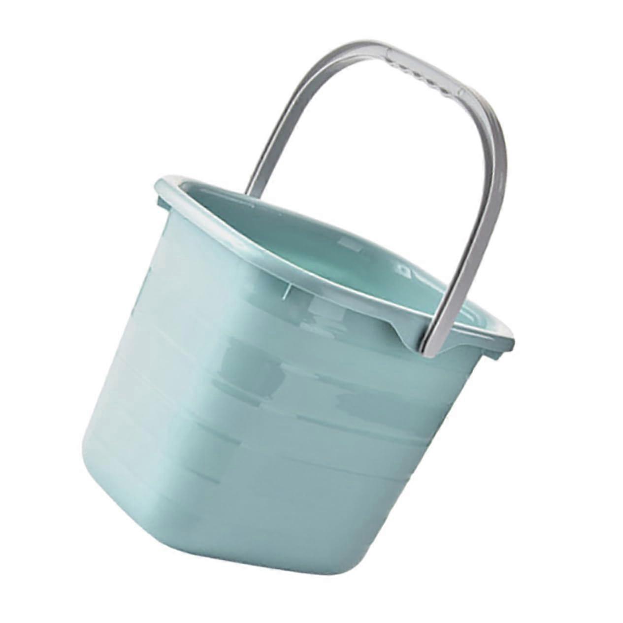 Blue Plastic Water Bucket Portable Mop Bucket Multipurpose Gardening Laundry Use With Comfortable Handle Easy Pouring