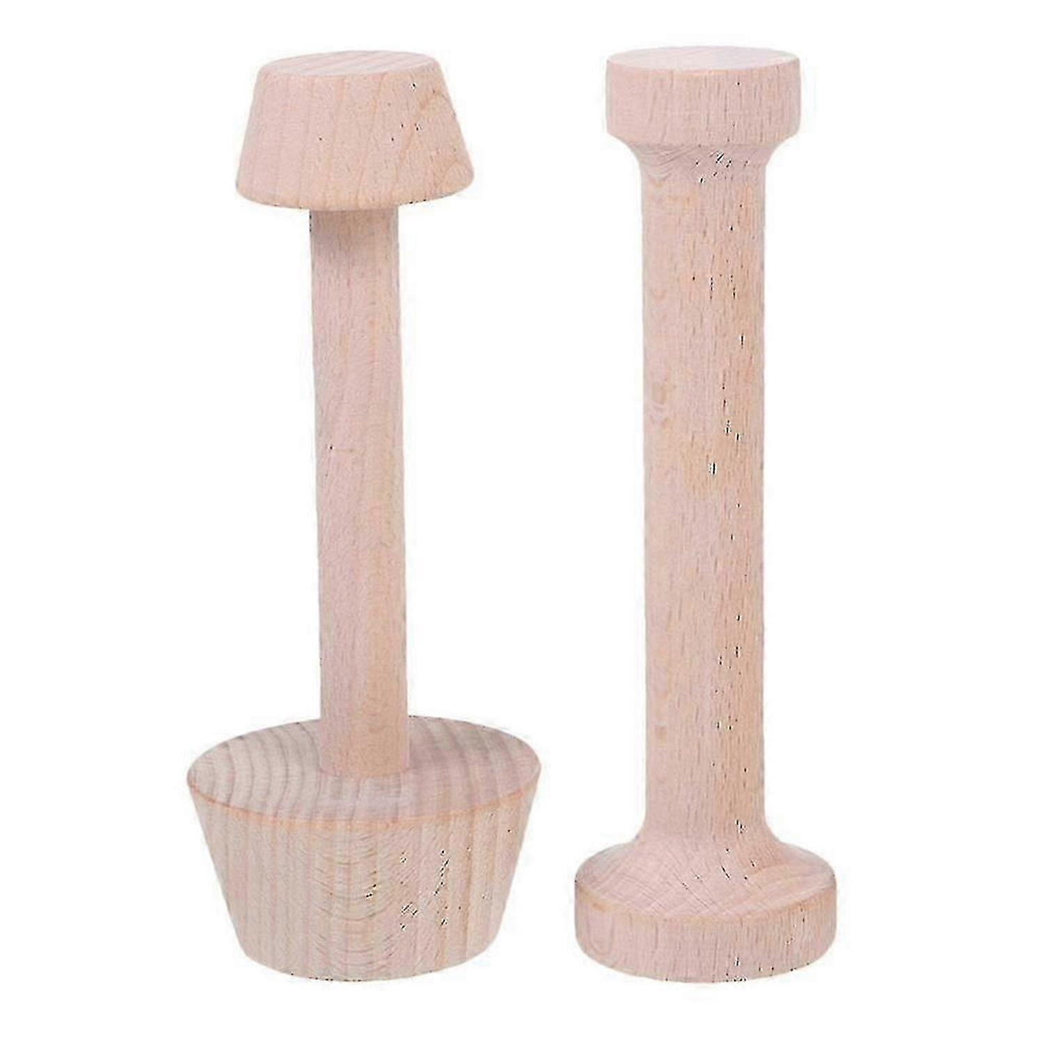 2 stuks Houten Taart Tamper Deeg Duwer Keukengereedschap 14,8x6cm