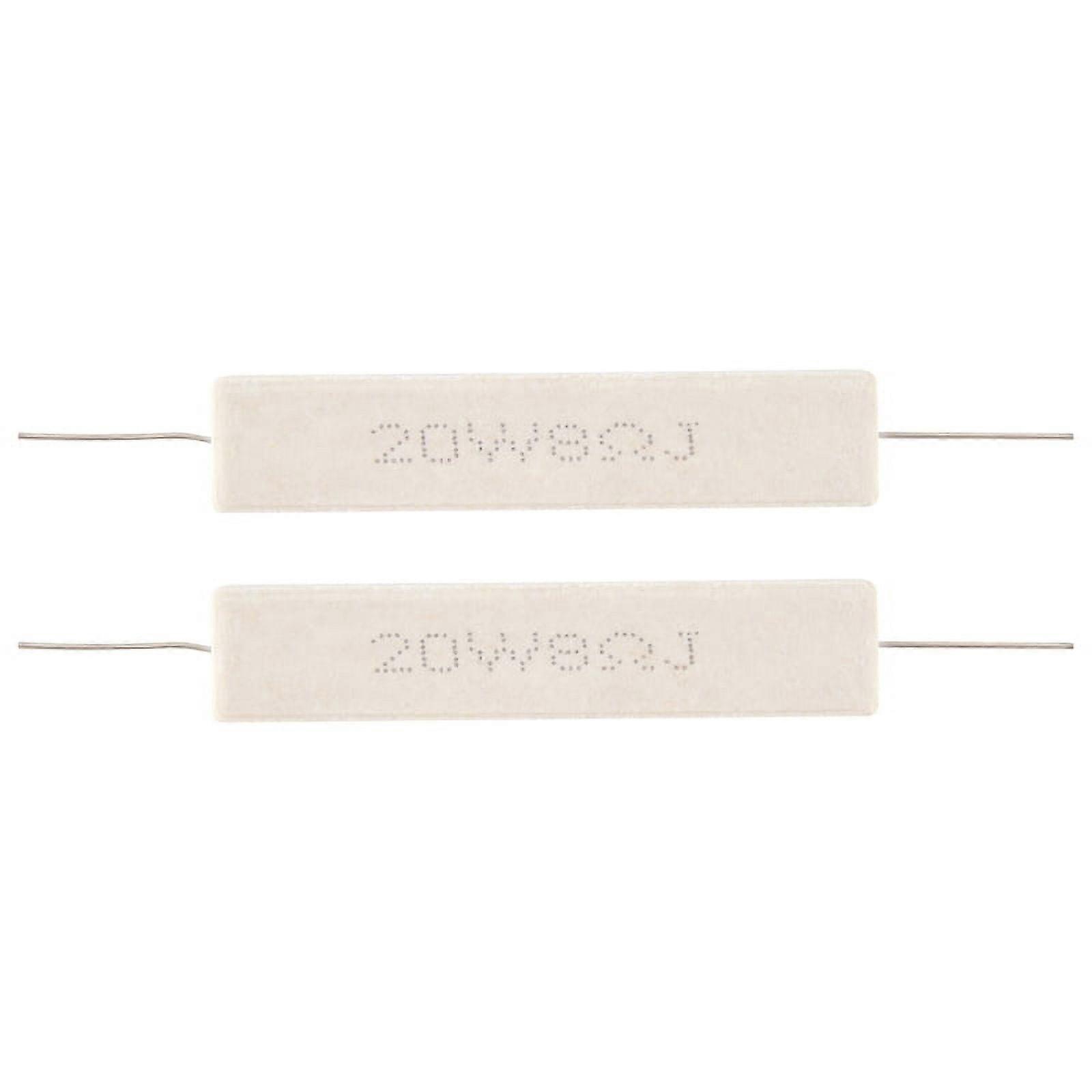2 Pcs Wire Wound Ceramic Cement Resistor 8 Ohm 20W 5%