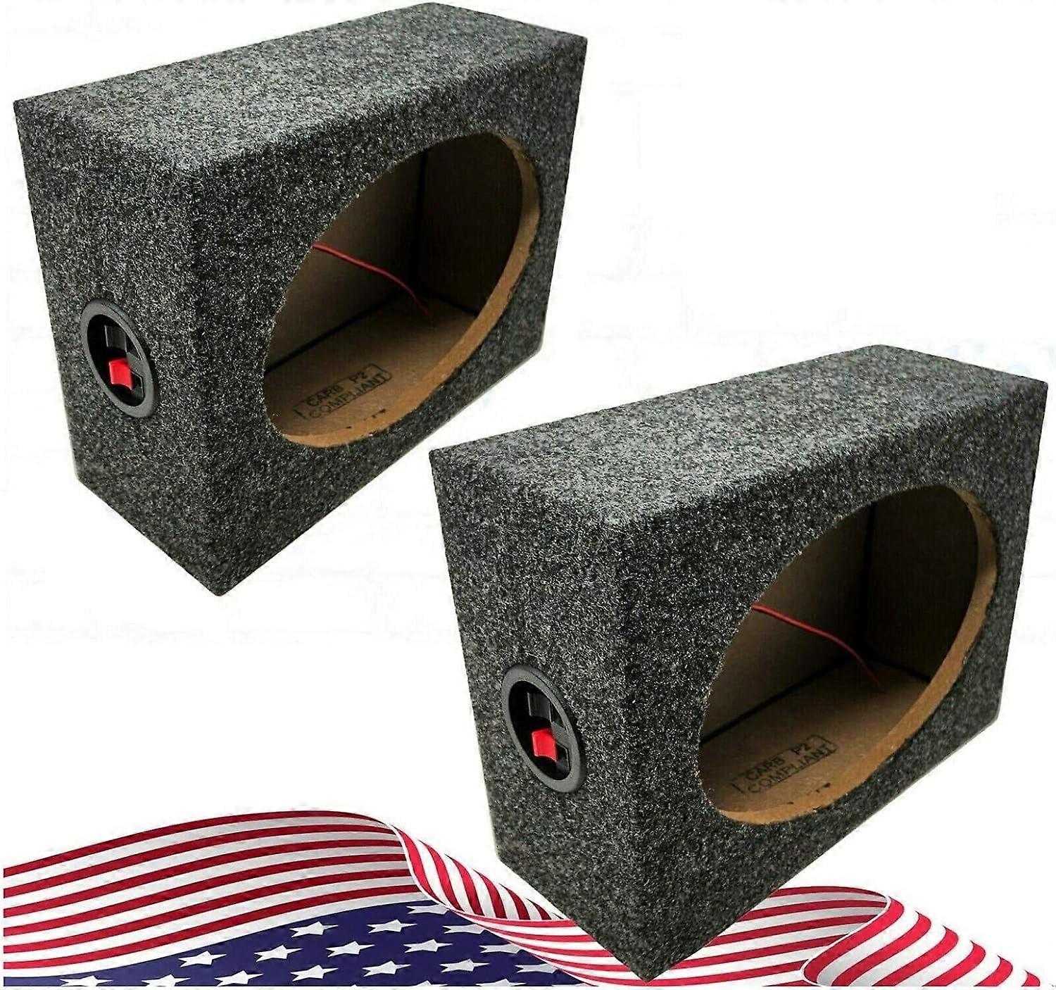 Angled Style 6 x 9 Inch Car Audio Enclosures MDF Sturdy Constructed Speaker Boxes Product for Great Audio, Sound, Speaker Experiences -2 Boxes