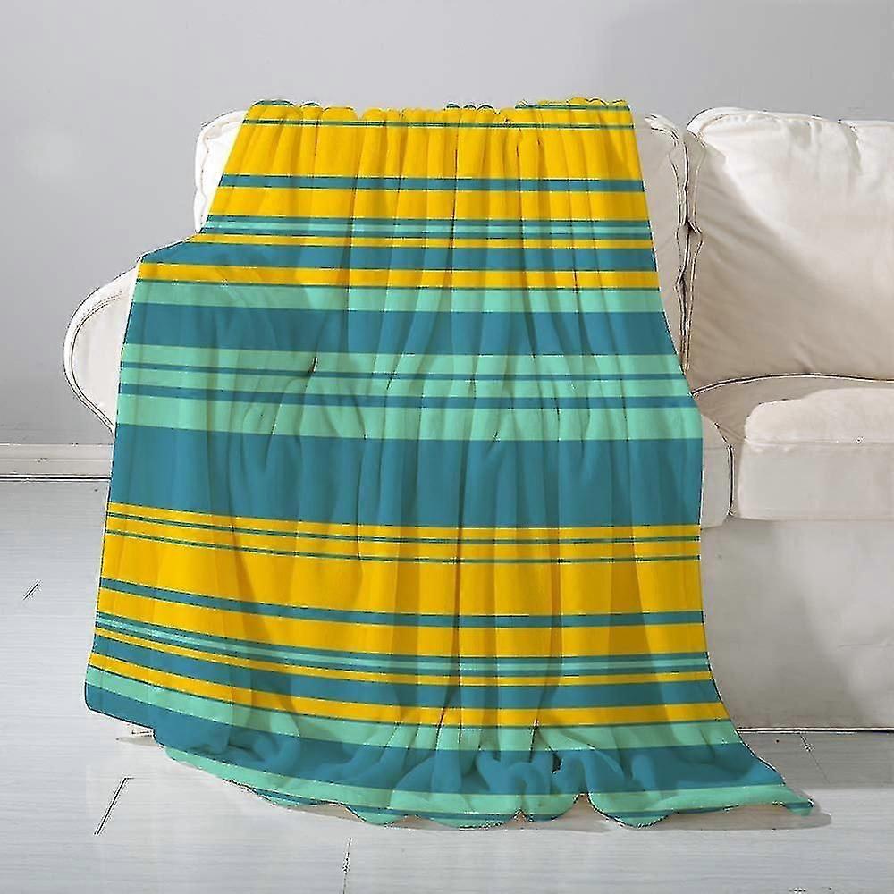 Cobertor de flanela para sofá, manta abstrata com linhas horizontais simples e impressão de cores - cobertor versátil, macio e fofo para cama e sofá