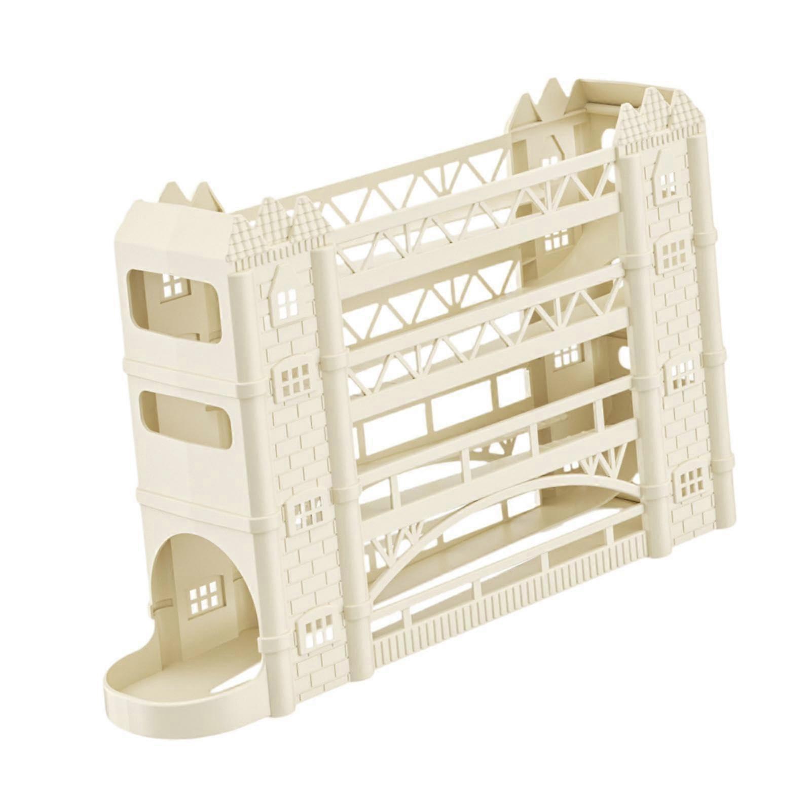 Fridge Egg Holder Auto Rolling Egg Organizer Dispenser Beige Countertop Pantry Egg Storage Container