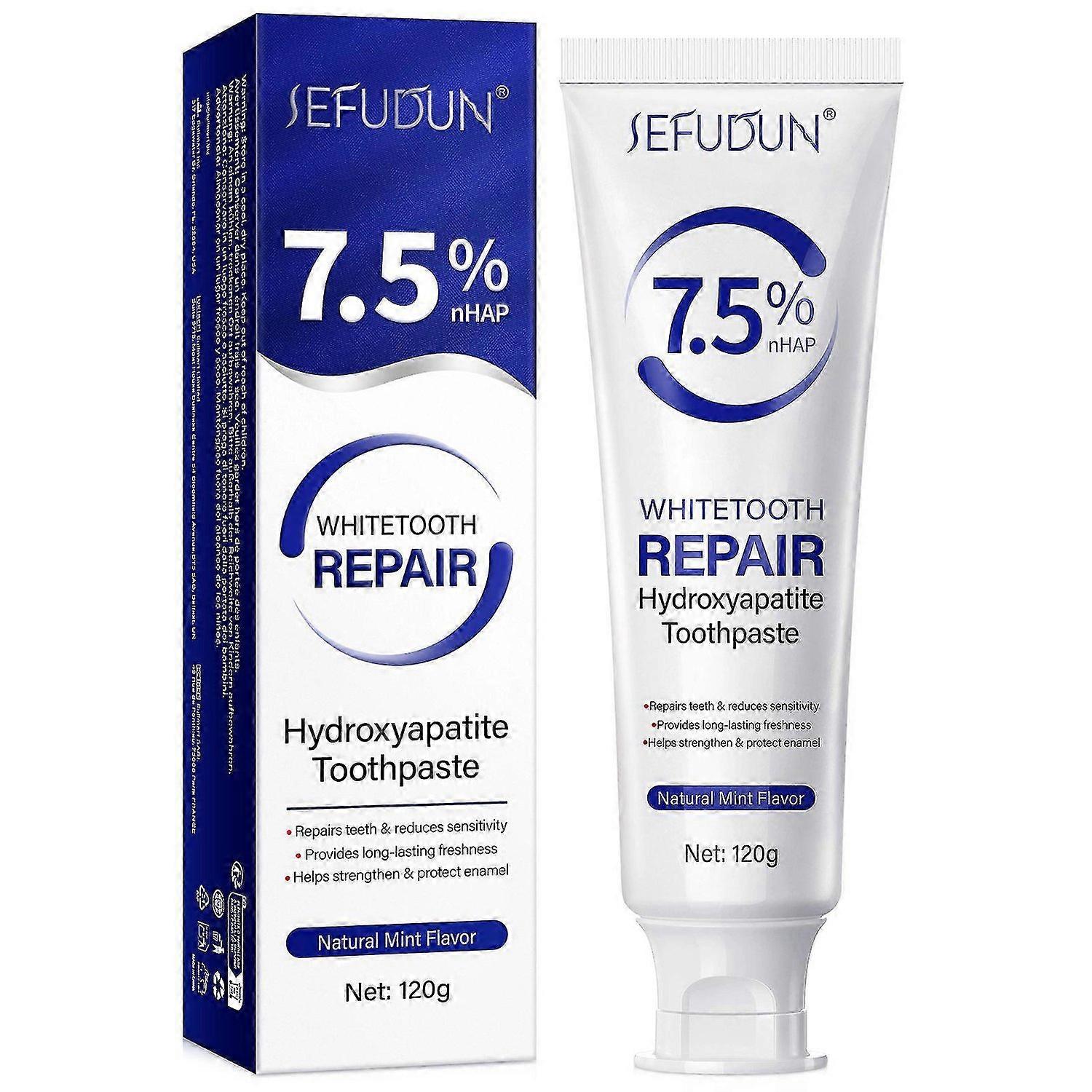 7.5% Hydroxyapatite Toothpastes for Enamel Protection and Tooth Strengthening , Fluoride-Free Formul