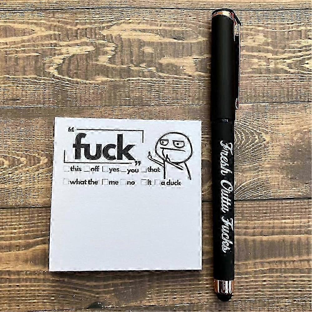 Creative Pad and Pen, Funny Spoof Sticky Notes and Pen Set, to Do List Notepad Markers, Sassy Desk Accessory Gifts for Friends