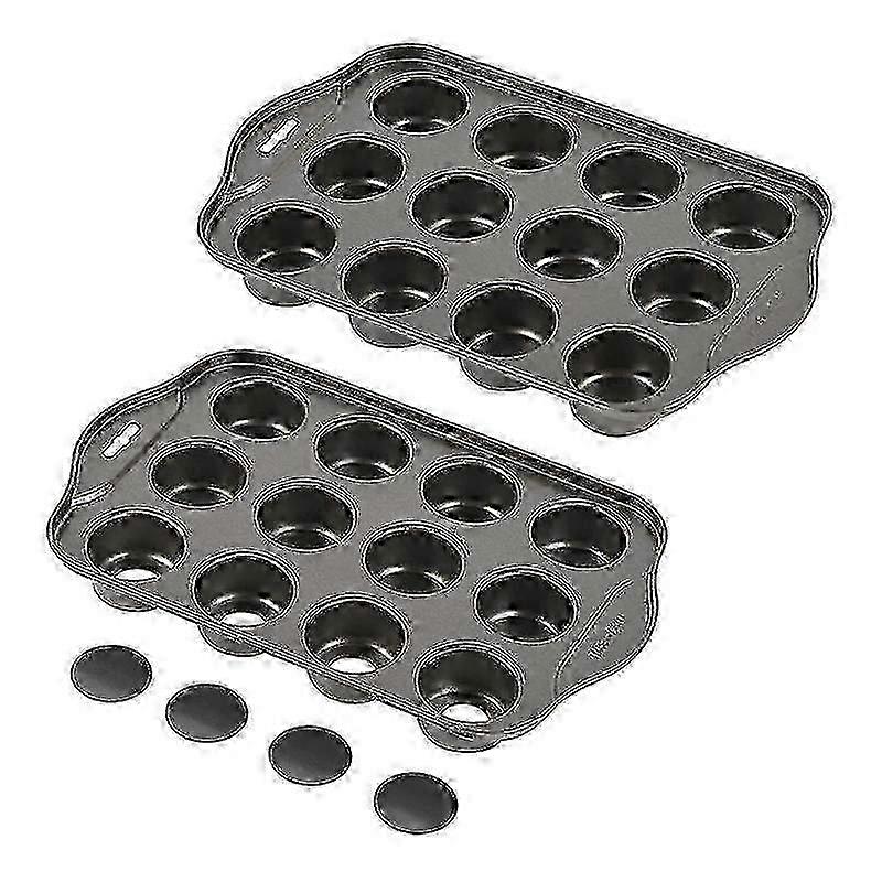 25-26 12-Cup Nonstick Cheesecake Pan with Removable Bottom for Mini Muffins