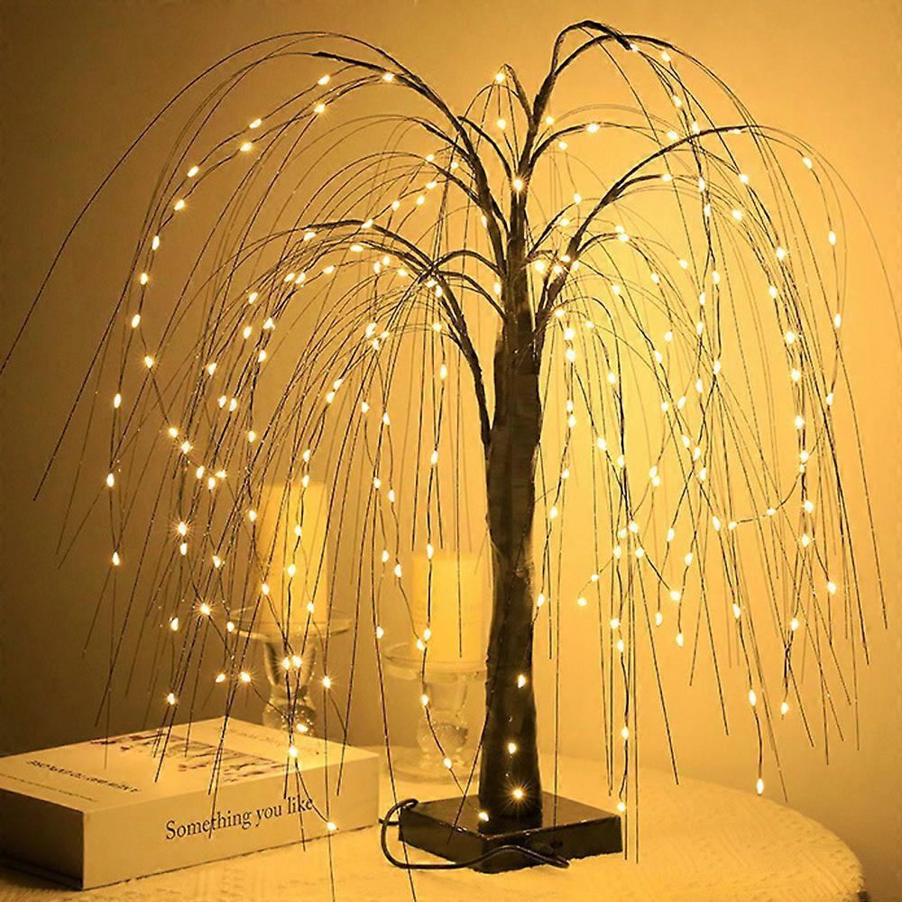 LED Tabletop Christmas Weeping Willow Tree Artificial Bonsai Lit