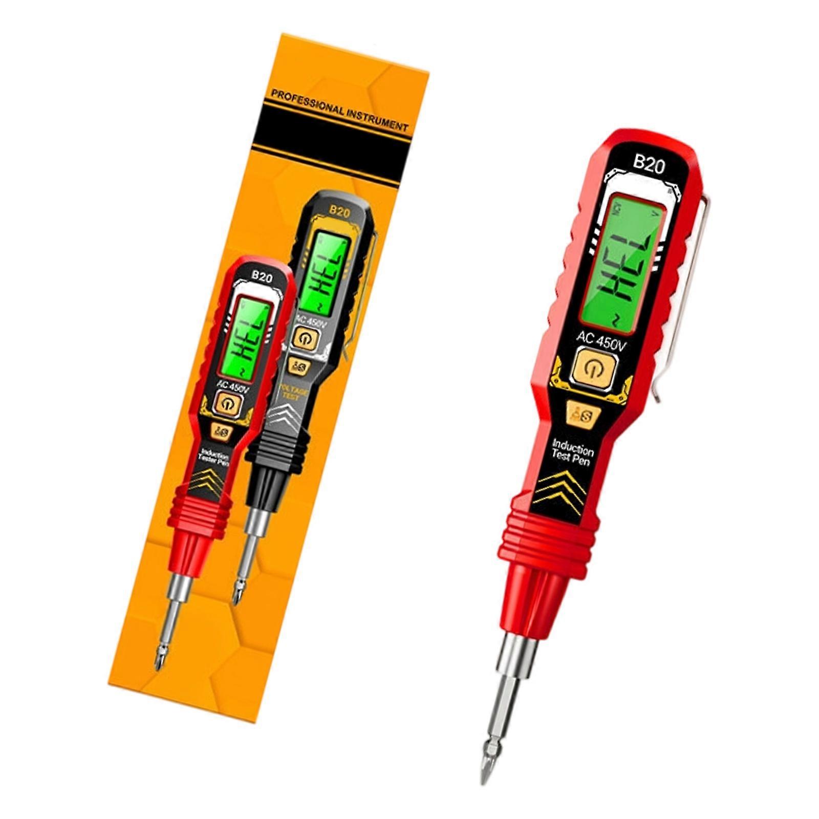 Digital Measuring Pen LCD Backlit Screen Voltage Test Meter Voltage Detectors Electrician Tool NCV Voltage Probes Tester  Red