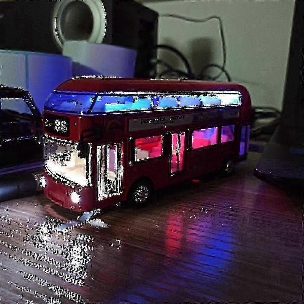 Double Decker London Bus Toy with Flashing Doors and Music Feature