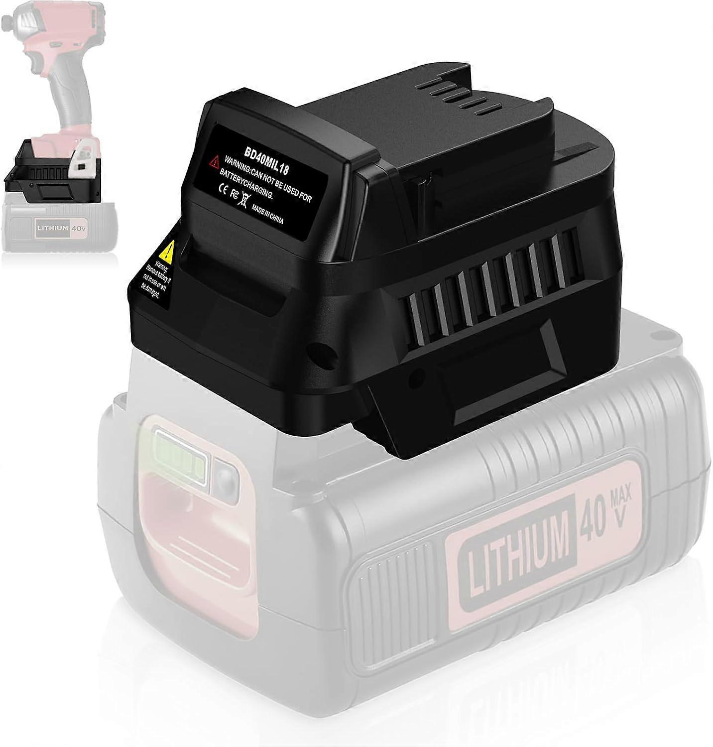 for Black&Decker 40V to for Milwaukee Battery Adapter for Black&Decker 40V Battery Convert to Work for Milwaukee 18V For M18 Cordless Power Tool
